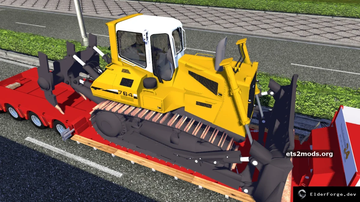 Обложка мода: Euro Truck Simulator 2 – Прицеп DOLL VARIO с бульдозером Liebherr PR 764
