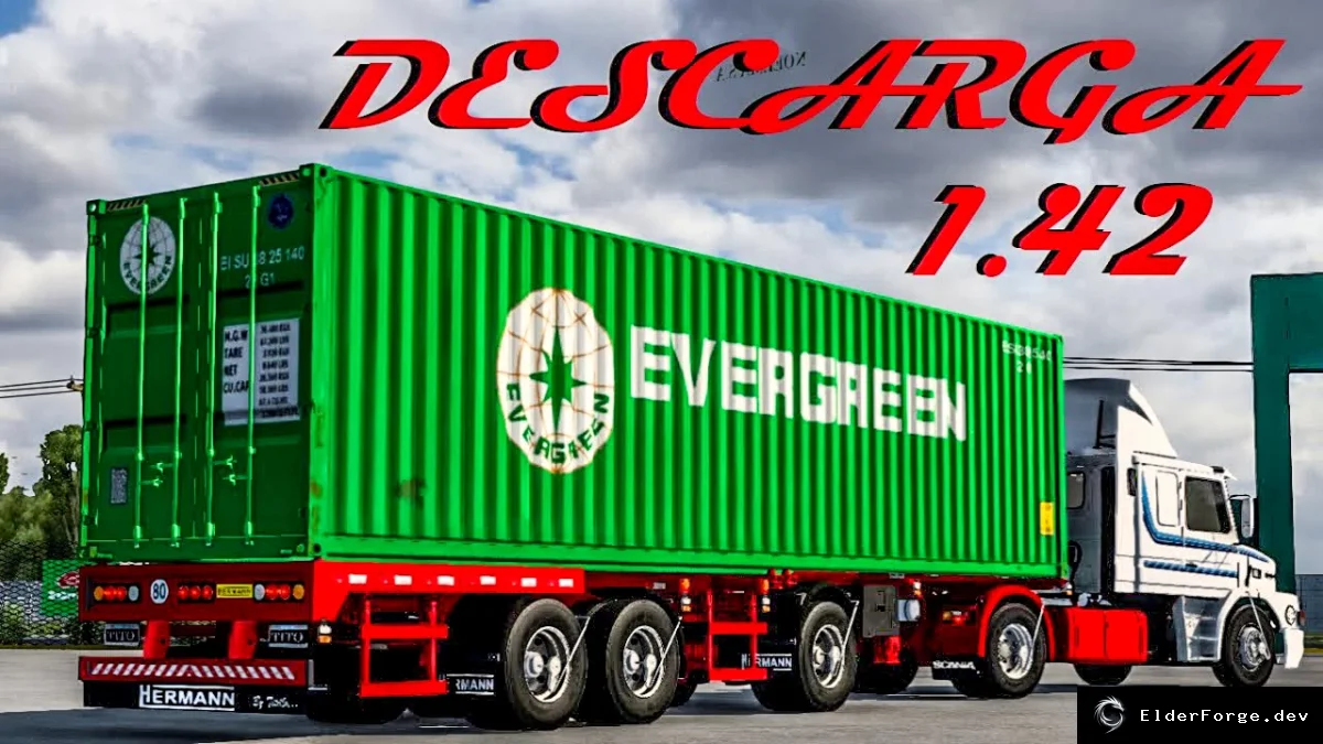 Обложка мода: Euro Truck Simulator 2 – Прицеп‑контейнеровоз Hermann (1.43.x)