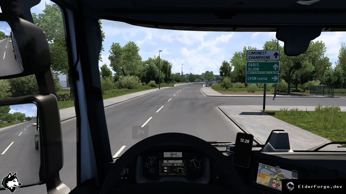 Обложка мода: Euro Truck Simulator 2 – Проектор скорости на лобовое стекло (v1.1)