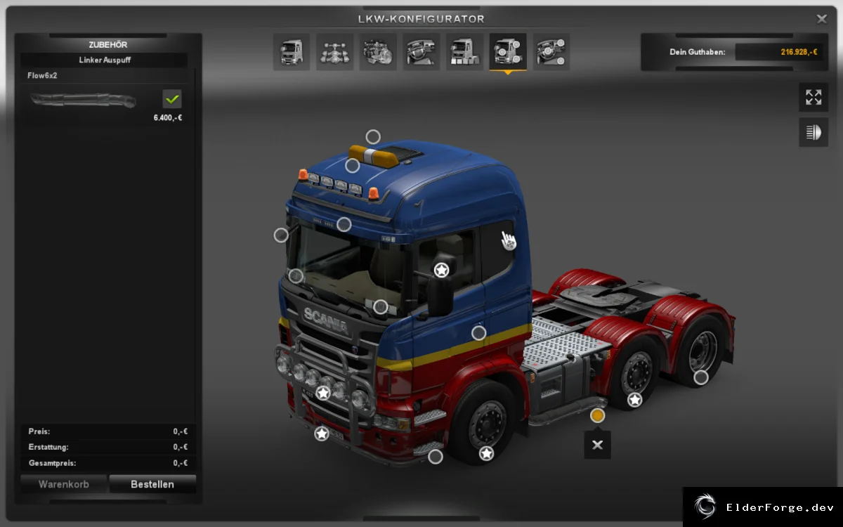 Обложка мода: Euro Truck Simulator 2 – R 6x2 Sipepipe с хромированным улучшением