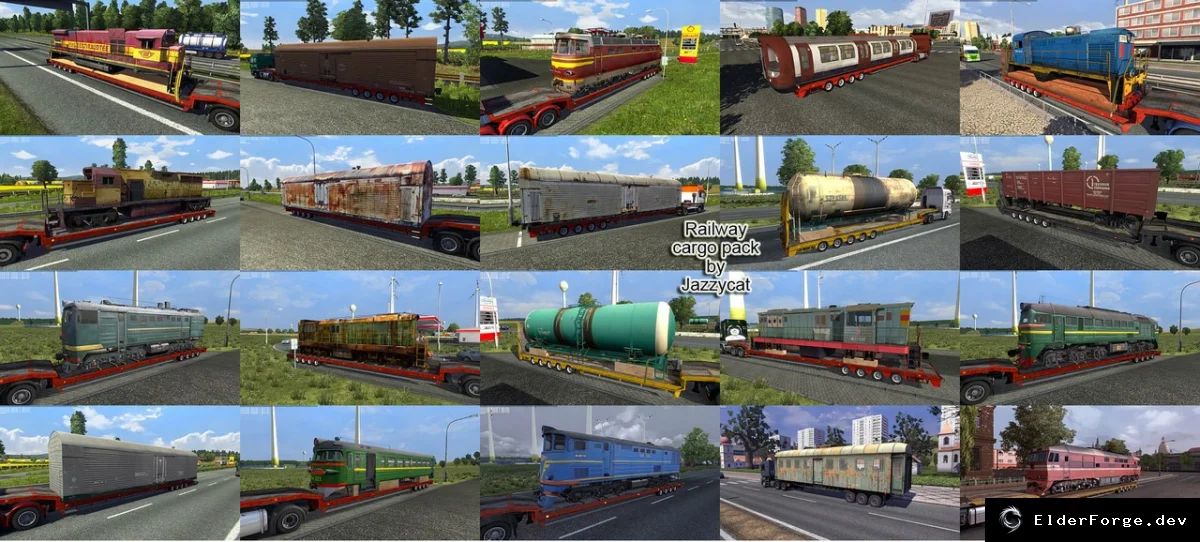 Обложка мода: Euro Truck Simulator 2 – Railway Cargo Pack: более 20 моделей железнодорожных грузов