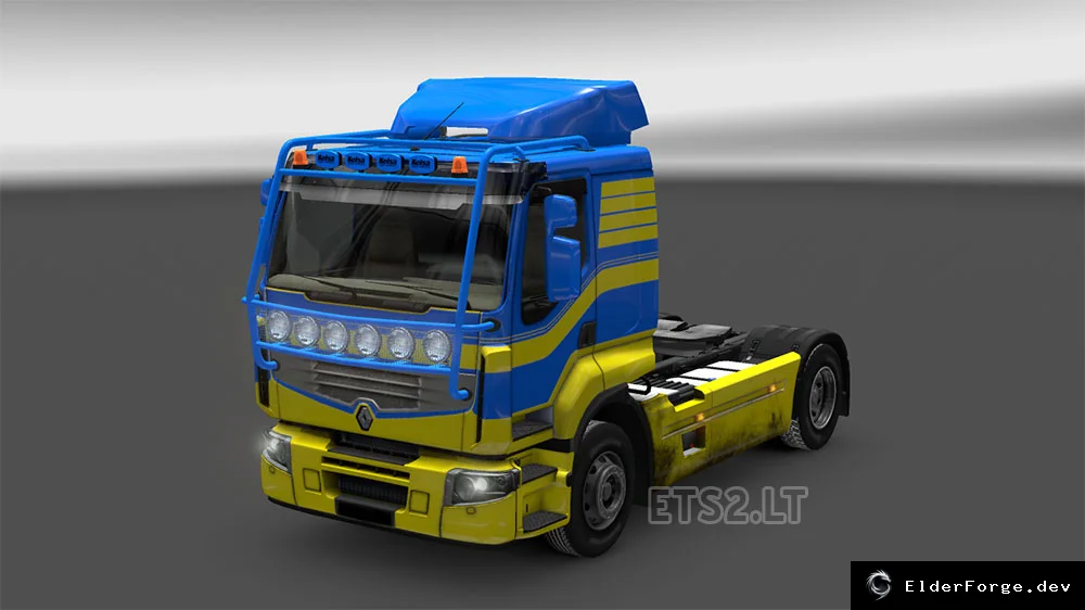 Обложка мода: Euro Truck Simulator 2 – Рама безопасности Renault Premium Rally Dakar (объёмный обзор)