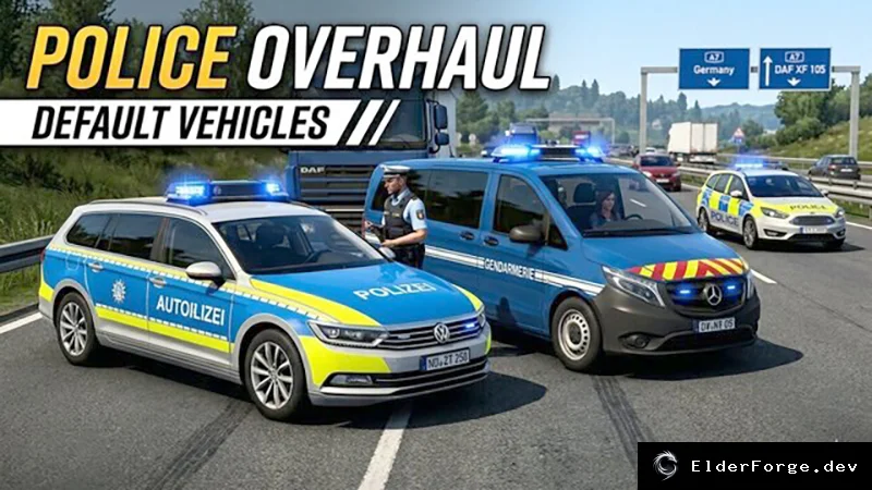 Обложка мода: Euro Truck Simulator 2 – Реалистичная система полиции (мод)