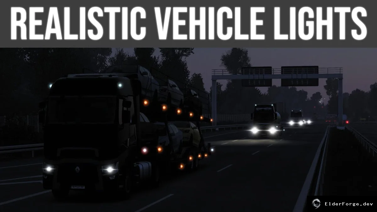 Обложка мода: Euro Truck Simulator 2 – Реалистичные световые эффекты фар v7.0 (1.40)
