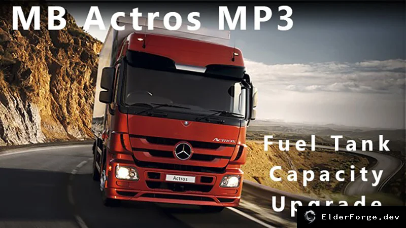 Обложка мода: Euro Truck Simulator 2 – Реалистичные топливные баки для Mercedes‑Actros MP3 (v1.45)