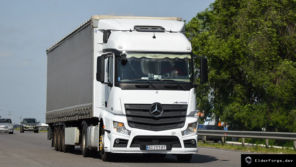 Обложка мода: Euro Truck Simulator 2 — Реалистичные звуки двигателя Mercedes Actros MP4 (v1.0) для версии…