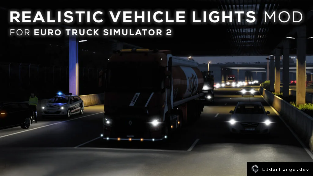 Обложка мода: Euro Truck Simulator 2 – Реалистичный свет и отражения (v7.5)