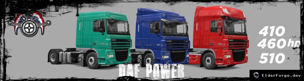 Обложка мода: Euro Truck Simulator 2 – Реальные звуки DAF XF 105.410, 460, 510