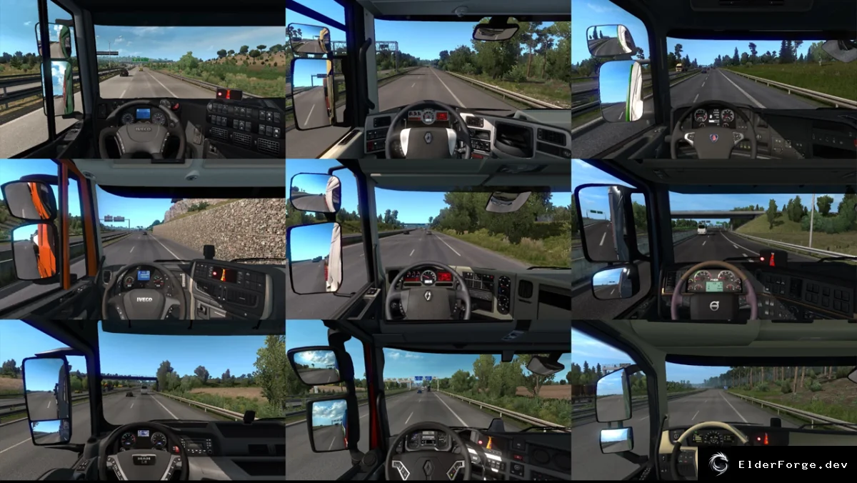 Обложка мода: Euro Truck Simulator 2 – Реальный обзор из кабины (камера 1.43.x)