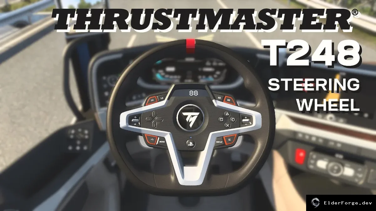 Обложка мода: Euro Truck Simulator 2 – рулевое колесо Thrustmaster T248 для всех грузовиков (версия 1.46)