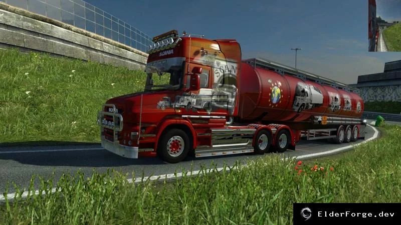 Обложка мода: Euro Truck Simulator 2 – Scania T с цистерным прицепом (History of Scania v1.10)