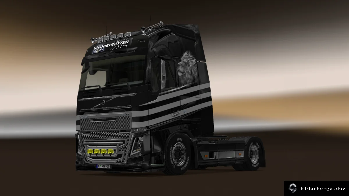 Обложка мода: Euro Truck Simulator 2 – Скин «Black Lion» для Volvo FH16 2012 и прицепов