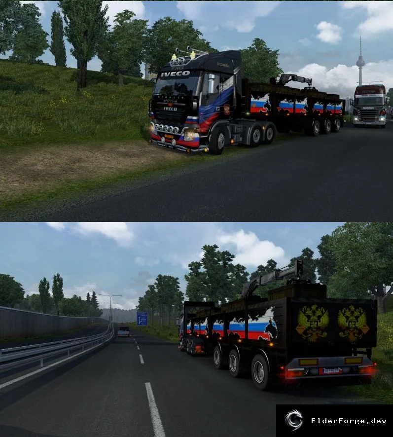 Обложка мода: Euro Truck Simulator 2 – Скин Brick Trailer для динамического прицепа