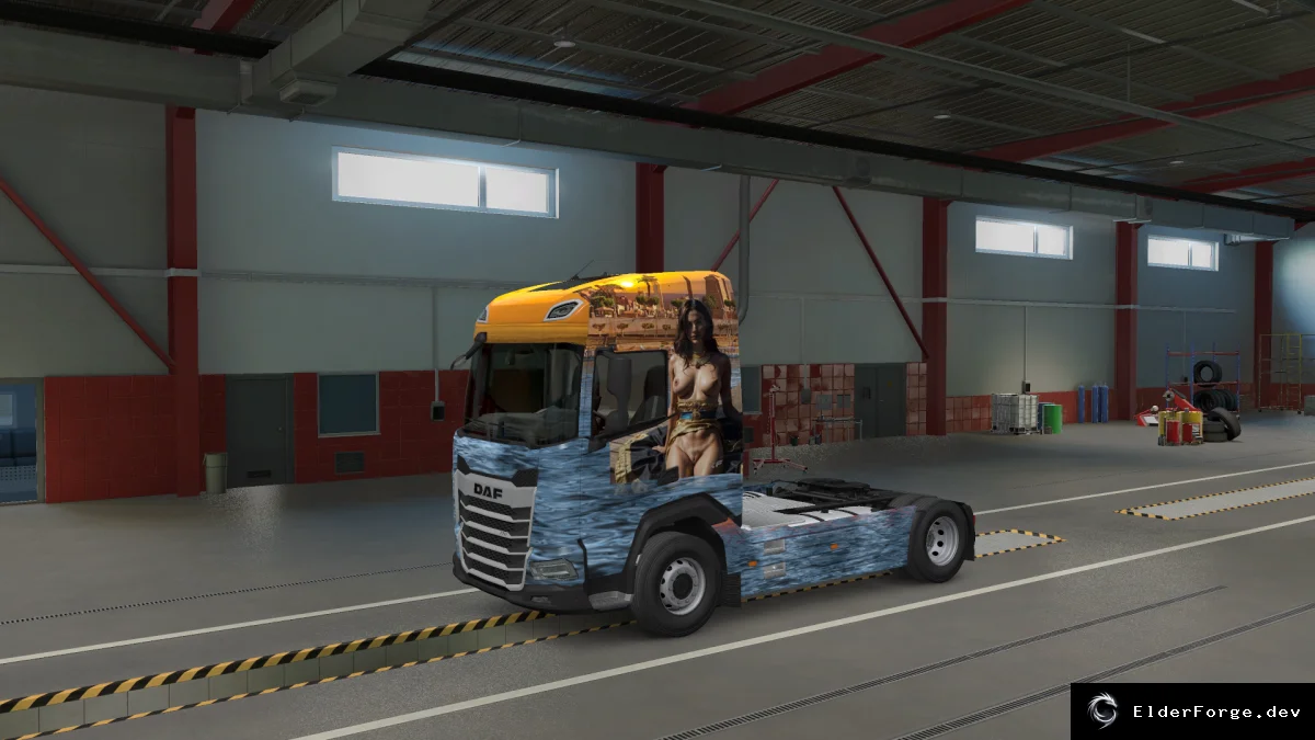 Обложка мода: Euro Truck Simulator 2 – Скин DAF XF в стиле царицы Нефертити