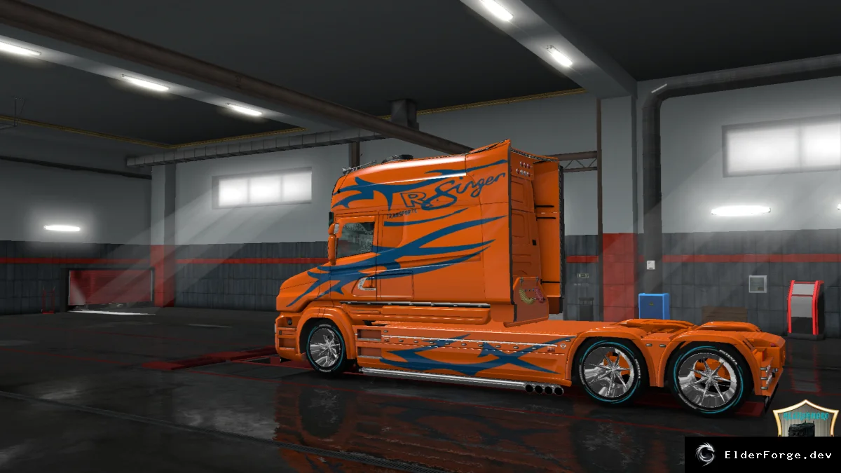 Обложка мода: Euro Truck Simulator 2 – Скин R Singer v8 для Scania T Longline