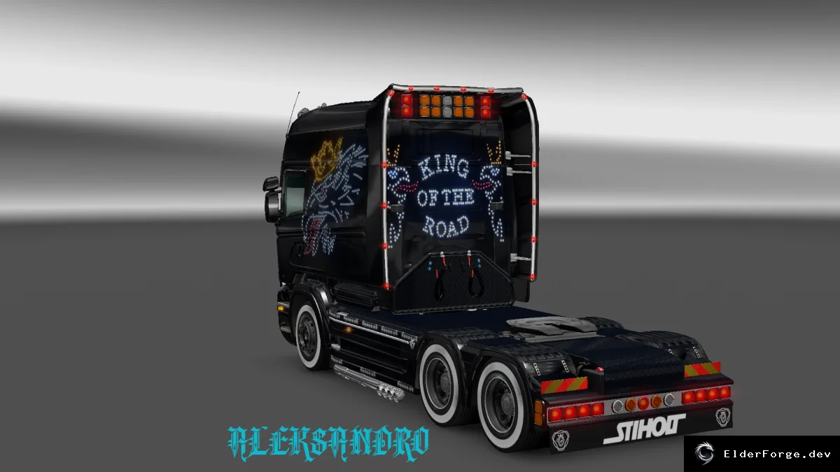 Обложка мода: Euro Truck Simulator 2 – Скин Scania RJL Neon V8 с ярким неоном