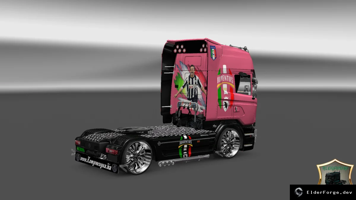Обложка мода: Euro Truck Simulator 2 – Скин Scania Streamline Juventus v4 (ETS2)