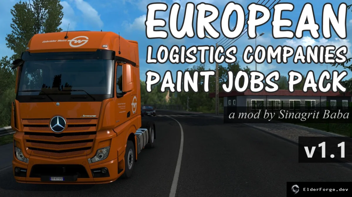 Обложка мода: Euro Truck Simulator 2 – Скин‑пак European Logistics Companies для всех грузовиков SCS