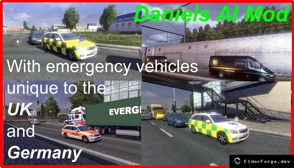 Обложка мода: Euro Truck Simulator 2 – Спецтранспорт в трафике v2: 11 новых AI‑машин