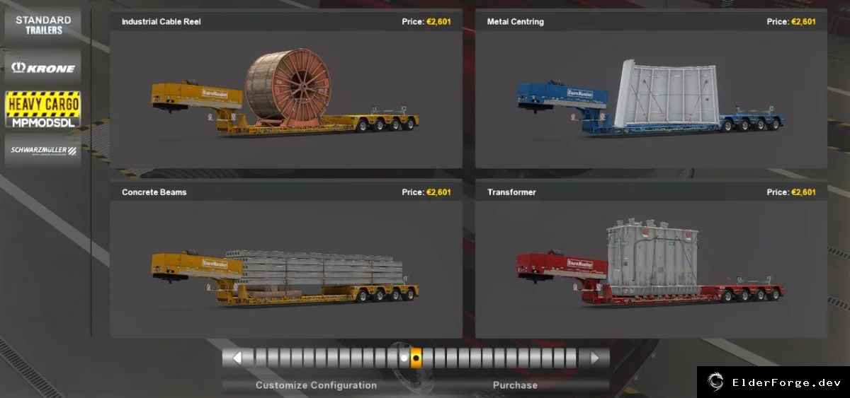 Обложка мода: Euro Truck Simulator 2 – Стандартные тяжёлые прицепы в собственность (v1.0)