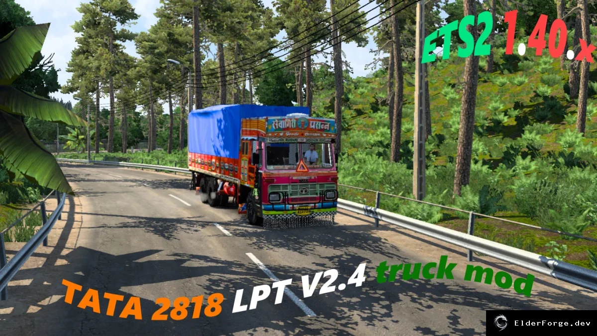 Обложка мода: Euro Truck Simulator 2 – Тяжелый TATA LPT 2818 Cowl Truck (v2.4)