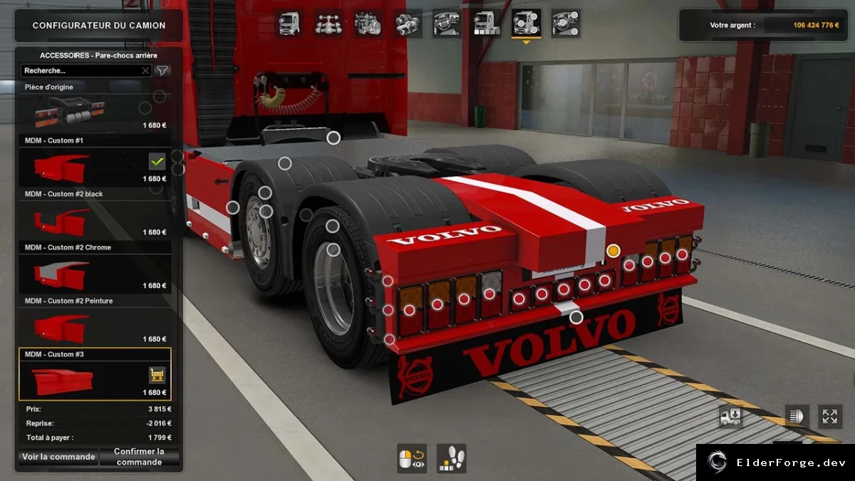 Обложка мода: Euro Truck Simulator 2 – Тюнинг Volvo FH 2009 с новыми деталями