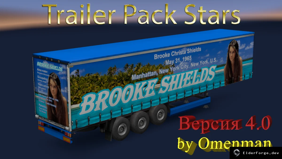 Обложка мода: Euro Truck Simulator 2 – Trailer Pack Stars 4.0: Прицепы со скинами знаменитостей