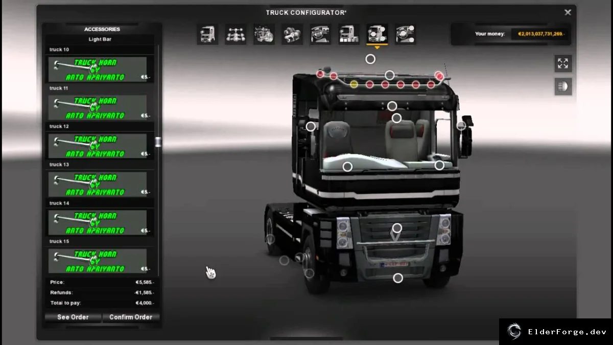 Обложка мода: Euro Truck Simulator 2 – Tuning Horn Pack v2.0: 52 новых звуковых сигнала