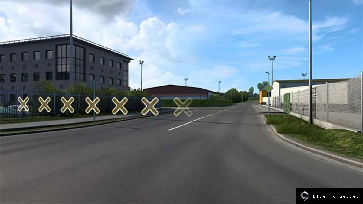 Обложка мода: Euro Truck Simulator 2 — Убирает тупиковые заграждения (v1.0, совместимо с 1.41‑1.42)