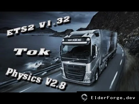 Обложка мода: Euro Truck Simulator 2 – улучшенная физика грузовиков V2.8 (ETS2 1.32)