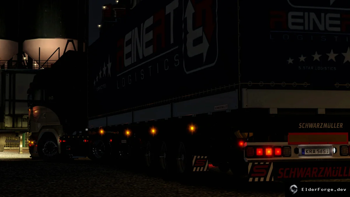 Обложка мода: Euro Truck Simulator 2 – Улучшенное свечение фар и габаритных огней v1.5.2