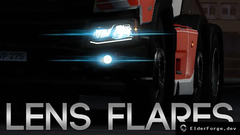 Обложка мода: Euro Truck Simulator 2 – Улучшенные световые эффекты для всех транспортных средств
