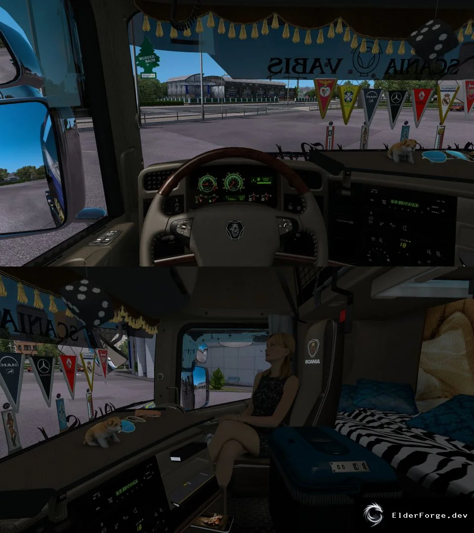 Обложка мода: Euro Truck Simulator 2 – Улучшенный интерьер Scania R700