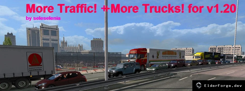 Обложка мода: Euro Truck Simulator 2 – Увеличенный трафик и новые грузовики v2.0