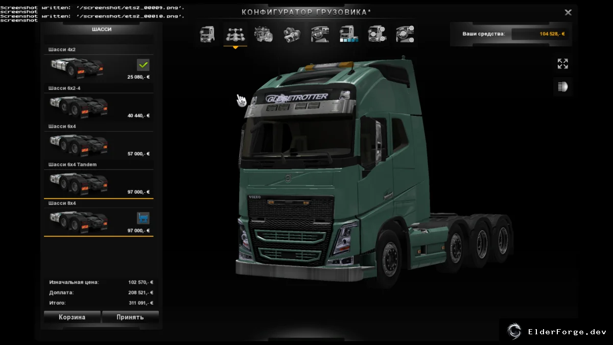 Обложка мода: Euro Truck Simulator 2 – Volvo FH16 2012 V11: полностью модернизированный грузовик