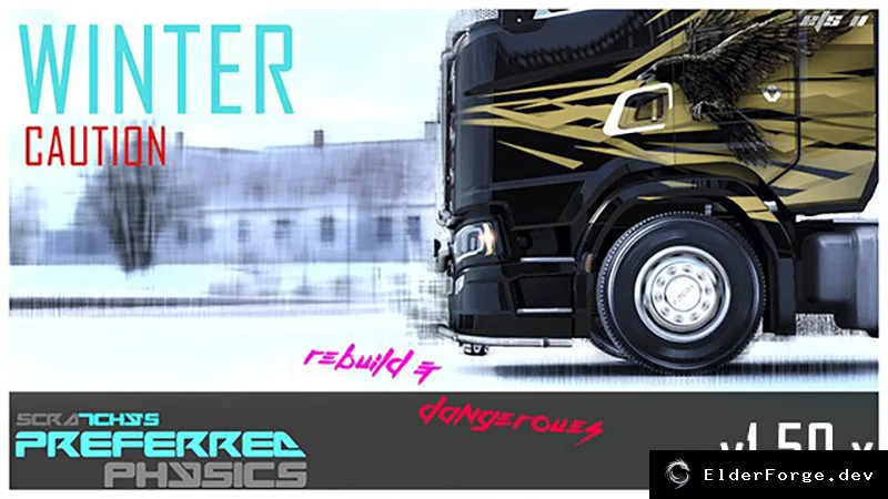 Обложка мода: Euro Truck Simulator 2 – Зимняя физика грузовиков (версии 1.50)