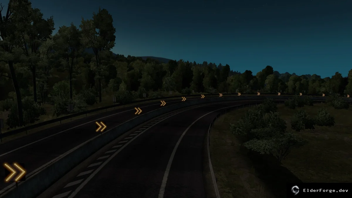 Обложка мода: Euro Truck Simulator 2 – Знаки опасных поворотов v2.7 (неофициальное обновление)