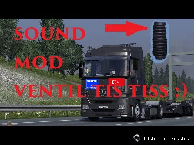 Обложка мода: Euro Truck Simulator 2 – звуковой патч MB Actros: двигатель, ретардер, система BELLOWS
