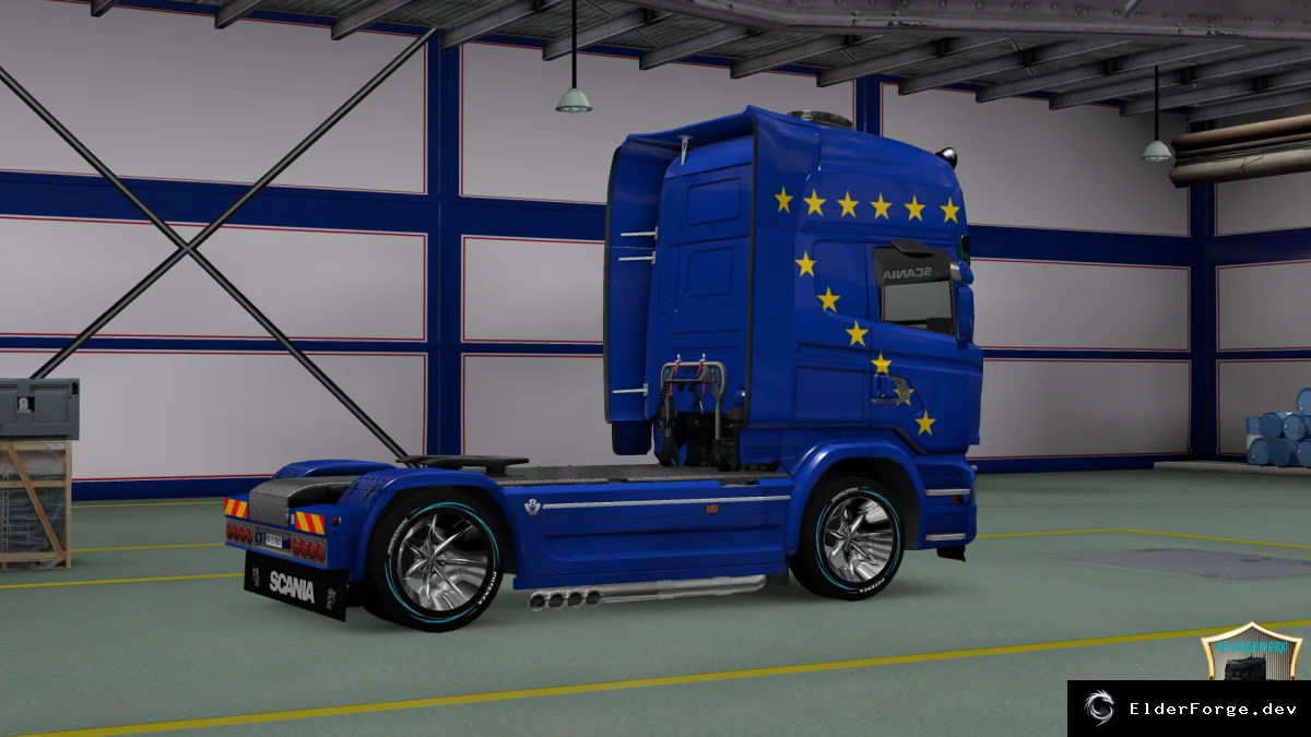 Обложка мода: Eurosev Skin для Scania Streamline – новый ливрей в ETS2
