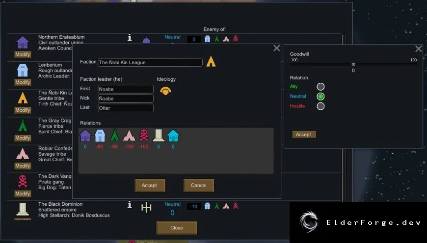 Faction Customizer – гибкая настройка фракций и идеологий в RimWorld
