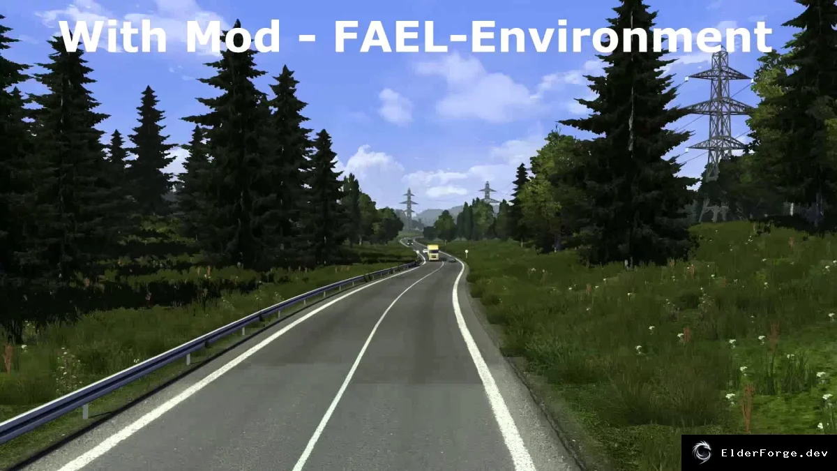 Обложка мода: Fael Environment v2.2 – новые текстуры земли, деревьев и дорог для Euro Truck Simulator 2