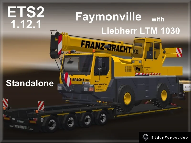 Обложка мода: Faymonville Megamax 4‑осный с краном Liebherr LTM 1030 для Euro Truck Simulator 2
