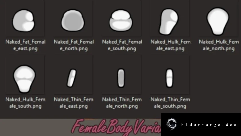 Female Body Variants – динамические текстуры фигур женщин для RimWorld