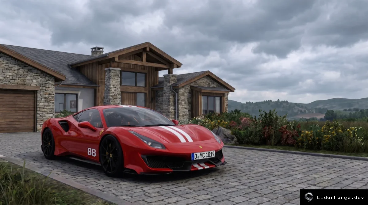 Обложка мода: Ferrari 488 2023 для Euro Truck Simulator 2 – новый суперкар