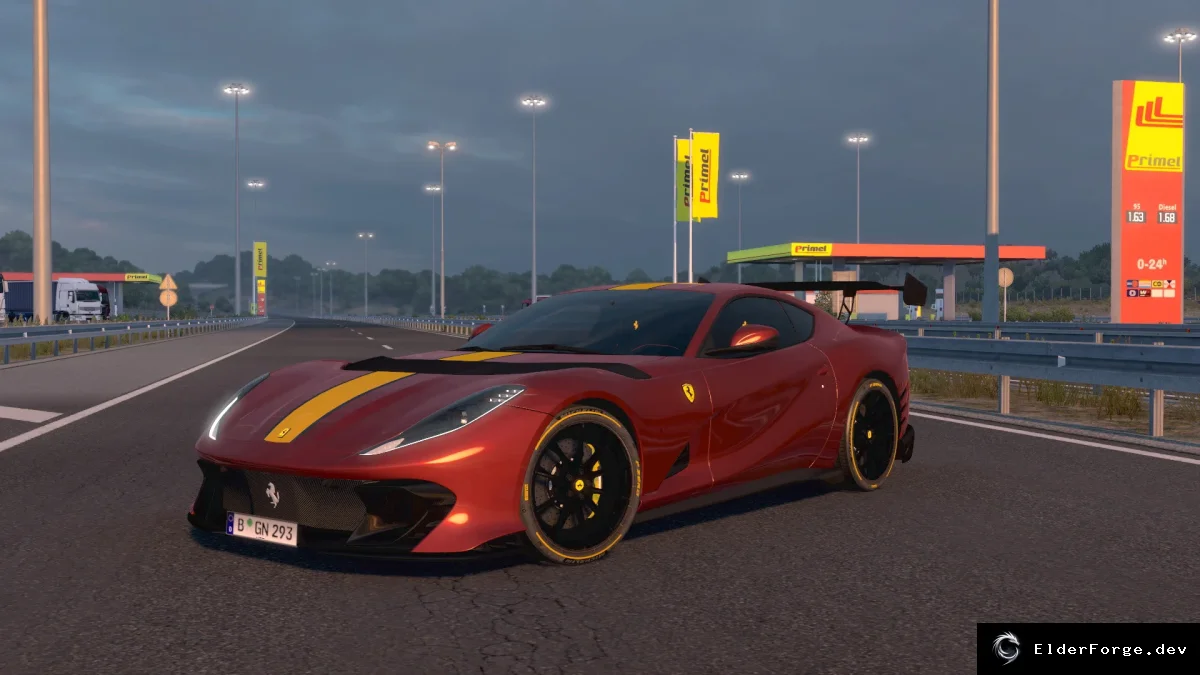 Обложка мода: Ferrari 812 Competizione 2022 для Euro Truck Simulator 2 – полные кастомизации