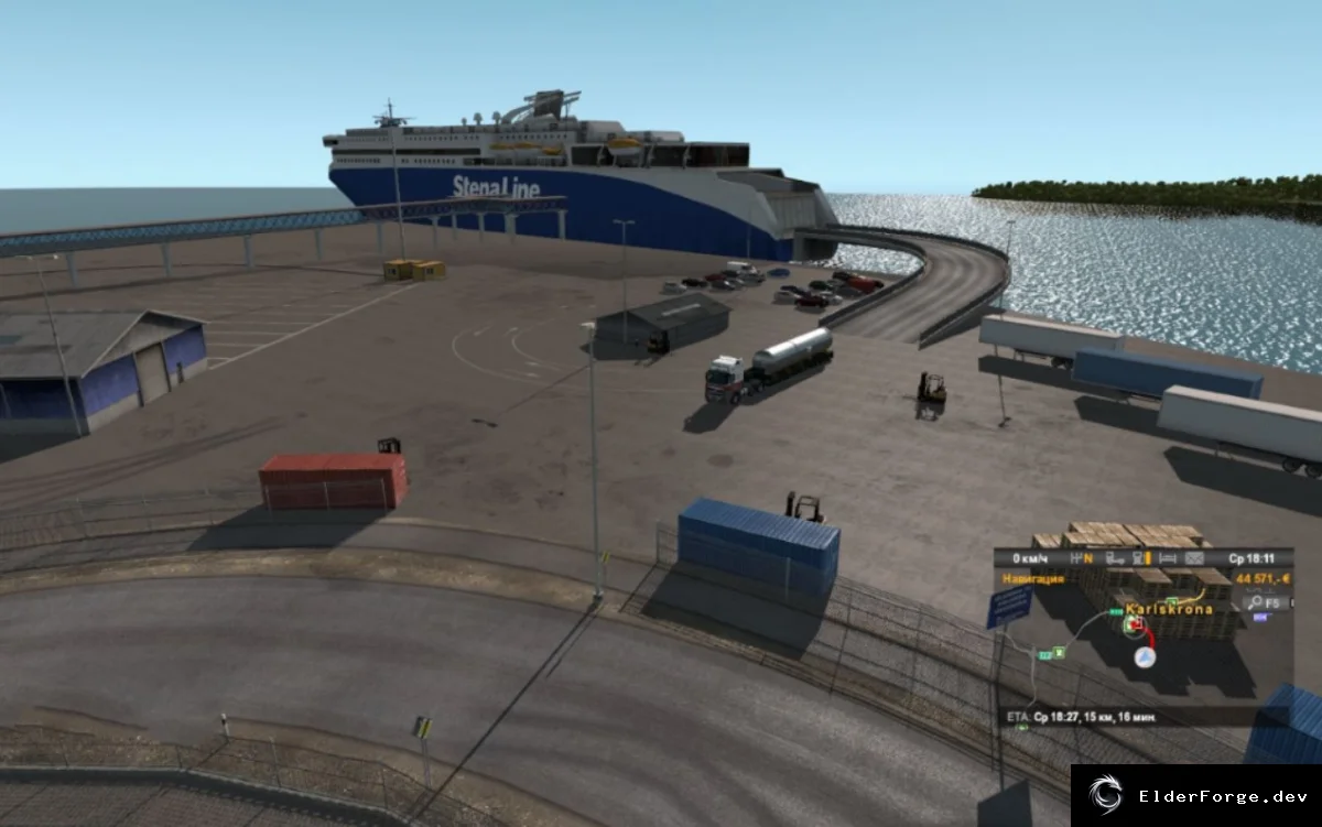 Обложка мода: Фикс вылета на маршруте Gdynia‑Karlskrona для карт Swedish Islands и MHAPro в ETS2