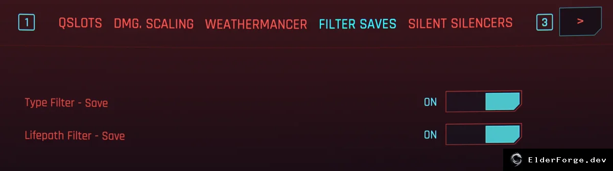 Обложка мода: Filter Saves — Фильтр сохранений для Cyberpunk 2077
