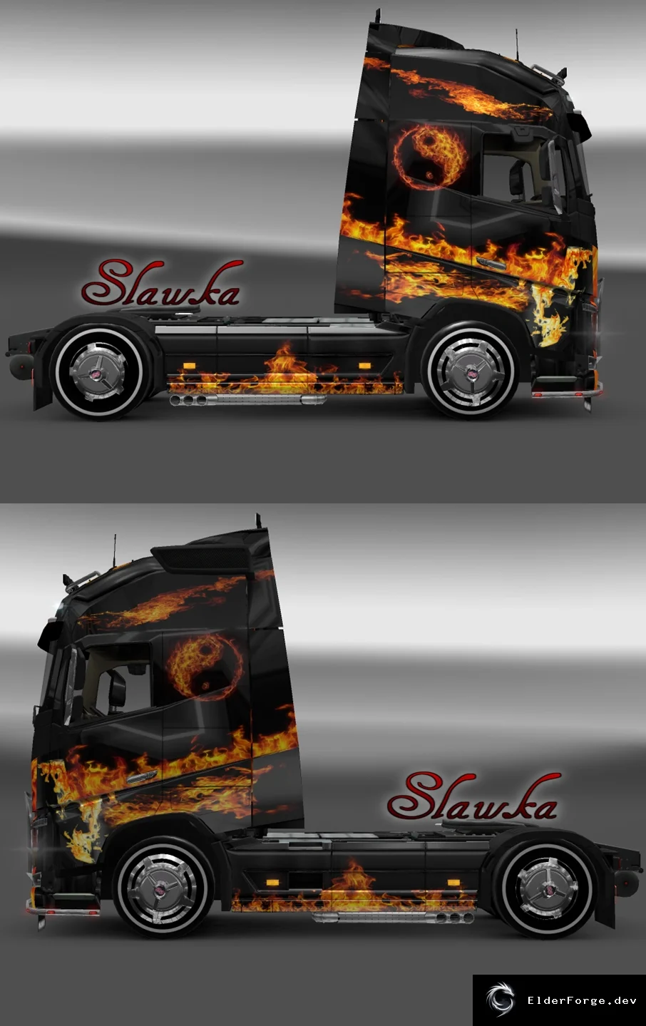 Обложка мода: Fire Skin для Volvo FH16 2013 – яркий скин в Euro Truck Simulator 2