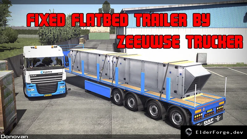 Обложка мода: Fixed Flatbed Trailer для Euro Truck Simulator 2 – исправление от Donovan