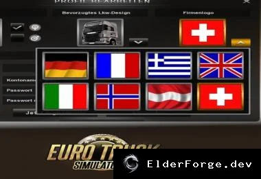 Обложка мода: Флаги стран вместо логотипов компаний в Euro Truck Simulator 2